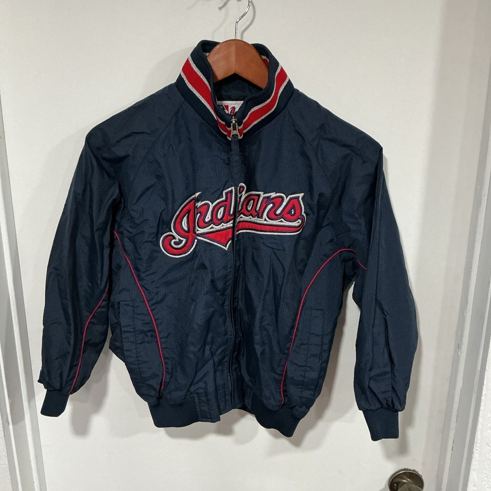 Majestic Cleveland Indians Starter Jacket, Embroidered Metallic, Kids M